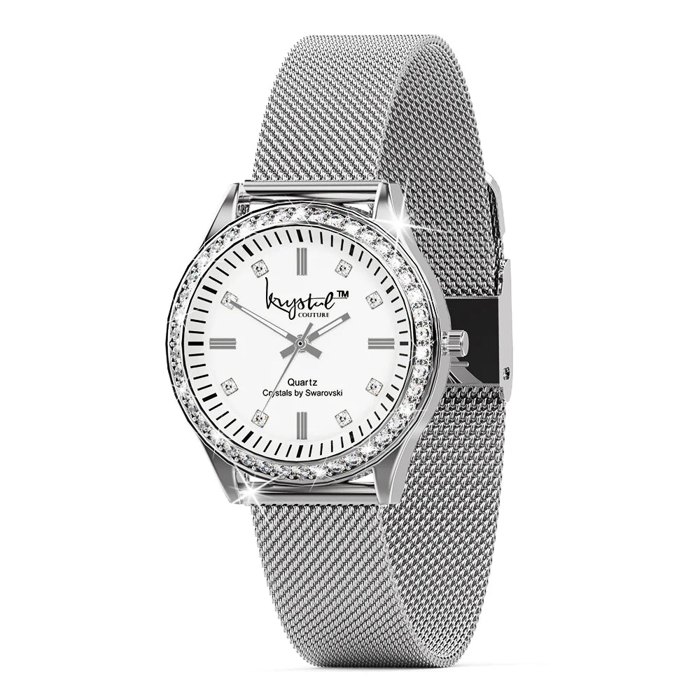 Krystal Couture Sensational Lux White Gold Watch Embellished with Swarovski® Crystals