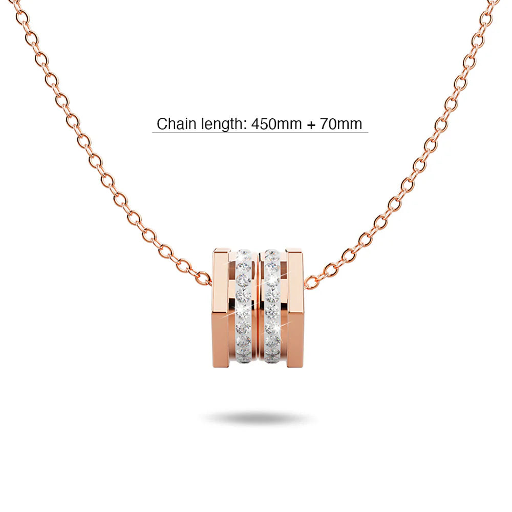 Bullion Gold Hexagon Barrel Slider Pendant Necklace 18ct Rose Gold
