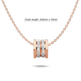 Bullion Gold Hexagon Barrel Slider Pendant Necklace 18ct Rose Gold