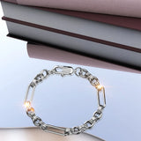 Bullion Gold Roxanne Oval Link Paperclip Chain White Gold Bracelet