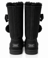 Australian Leather Ugg Classic Long Pom Pom - Black - AU5