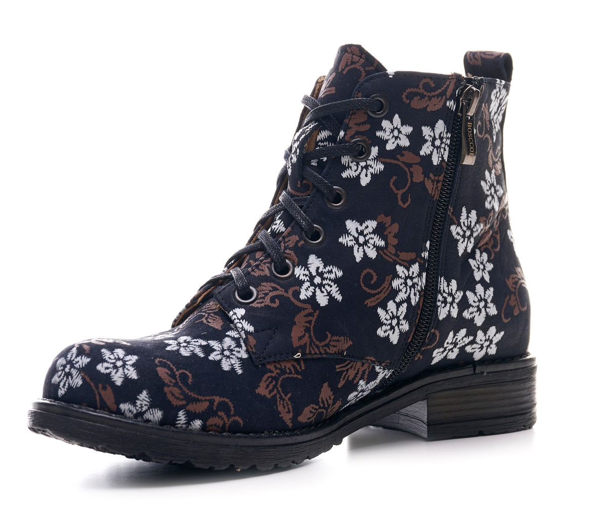 Bosccolo Womens Boots - Brown White Flower