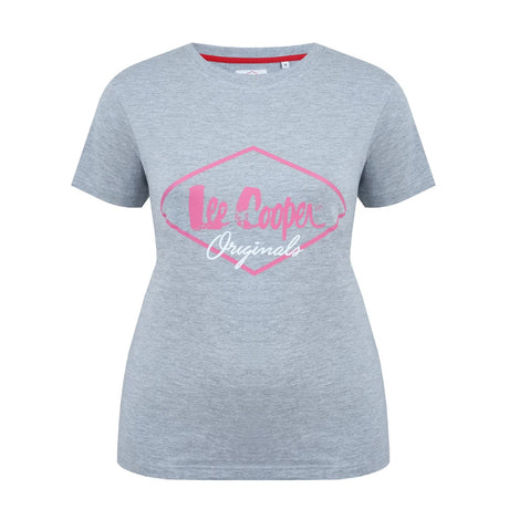 Lee Cooper Diamond T Shirt Ladies in Grey