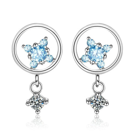 Bullion Gold Delightful Baby Blue Drop Earrings