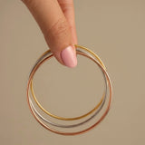 Bullion Gold Solid Golf Bangle 2mm Rhodium Layered