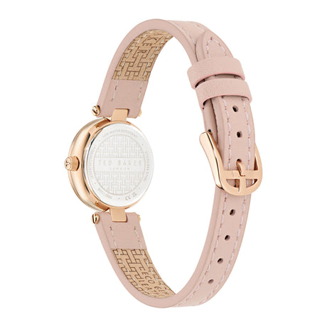 Ted Baker Womens Jolyye Crystal 24mm Rose Gold-Tone Pink Leather Watch