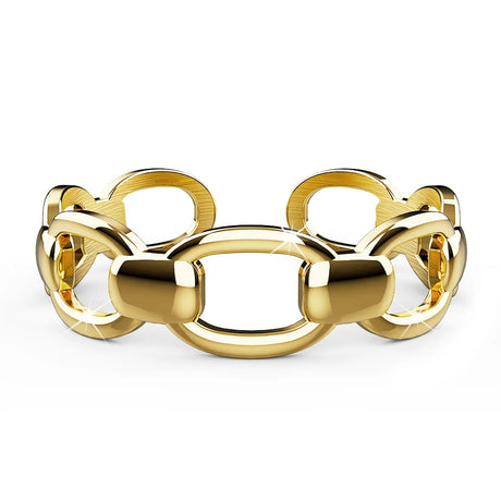Bullion Gold Adjustable Imperial Chain Link Ring in Gold Layered