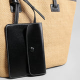 Handwoven Raffia Tote Bag - Natural