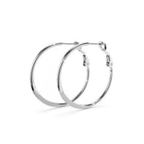 Bullion Gold Semi Flattened Hoop Earrings 30mm