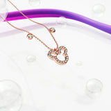 Boxed Rose Gold Mickey Bracelet and Necklace Set Embellished with SWAROVSKI® Crystals