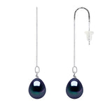 Drop Drop Earrings Freshwater Pearl Black 9-10mm