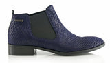 Bosccolo Womens Ankle Boots Aligator - Navy Blue Aligator