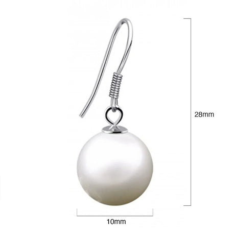 Solid 925 Sterling Silver Lady Pearl Earrings