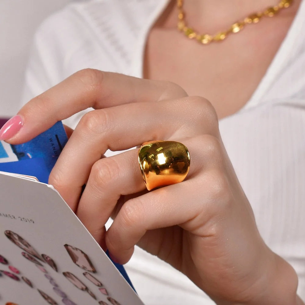 Bullion Gold Folded Ring in Gold