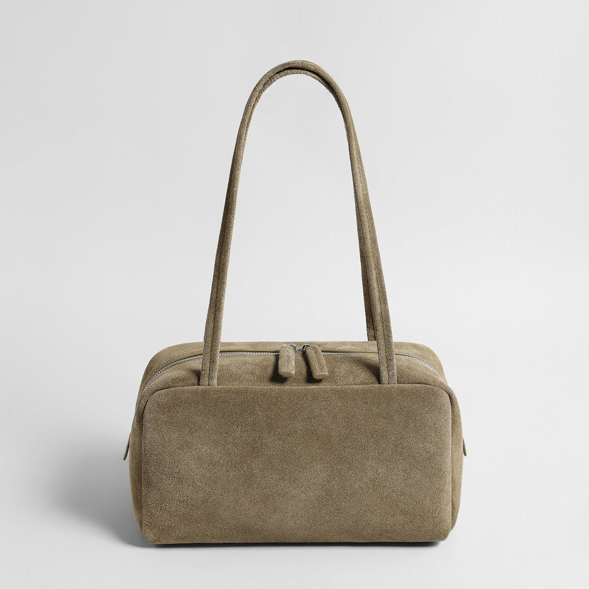 Vintage Suede Boston Bag – Boxy Underarm & Shoulder Bag