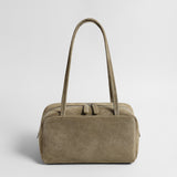 Vintage Suede Boston Bag – Boxy Underarm & Shoulder Bag