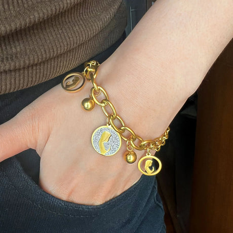 Bullion Gold Vesta Charm Bracelet