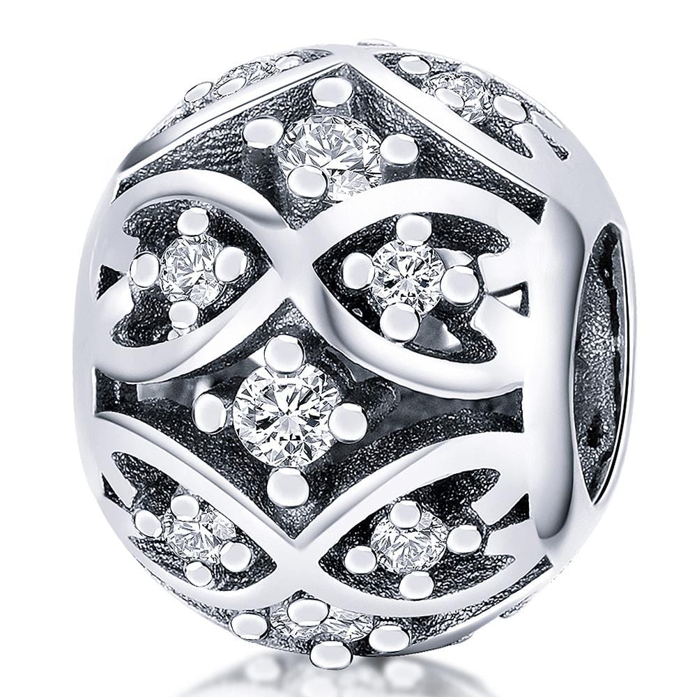 Solid 925 Sterling Silver Infinity CZ Charm