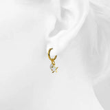 Bullion Gold Star & Pearl Earrings