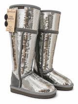 Australian Leather Ugg Long Sequin Silver - AU4
