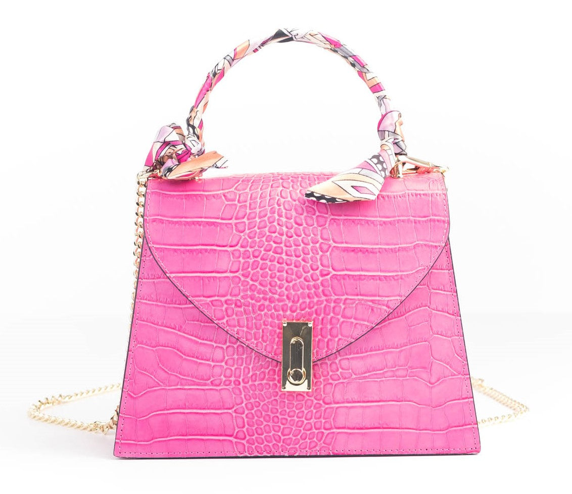 Bosccolo Handbag - Pink Croco