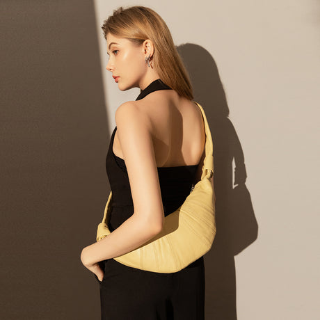 Croissant Chic Shoulder Bag - Yellow