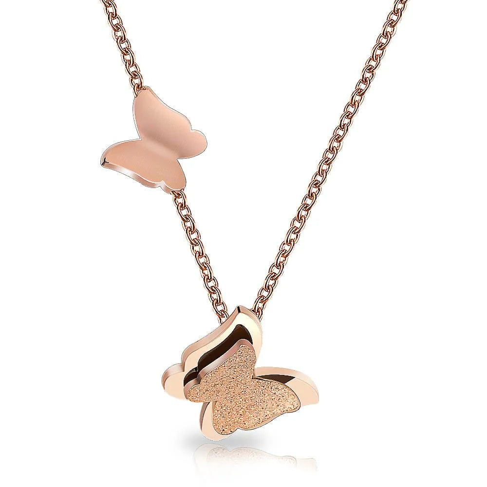 Bullion Gold Butterfly Dance Necklace