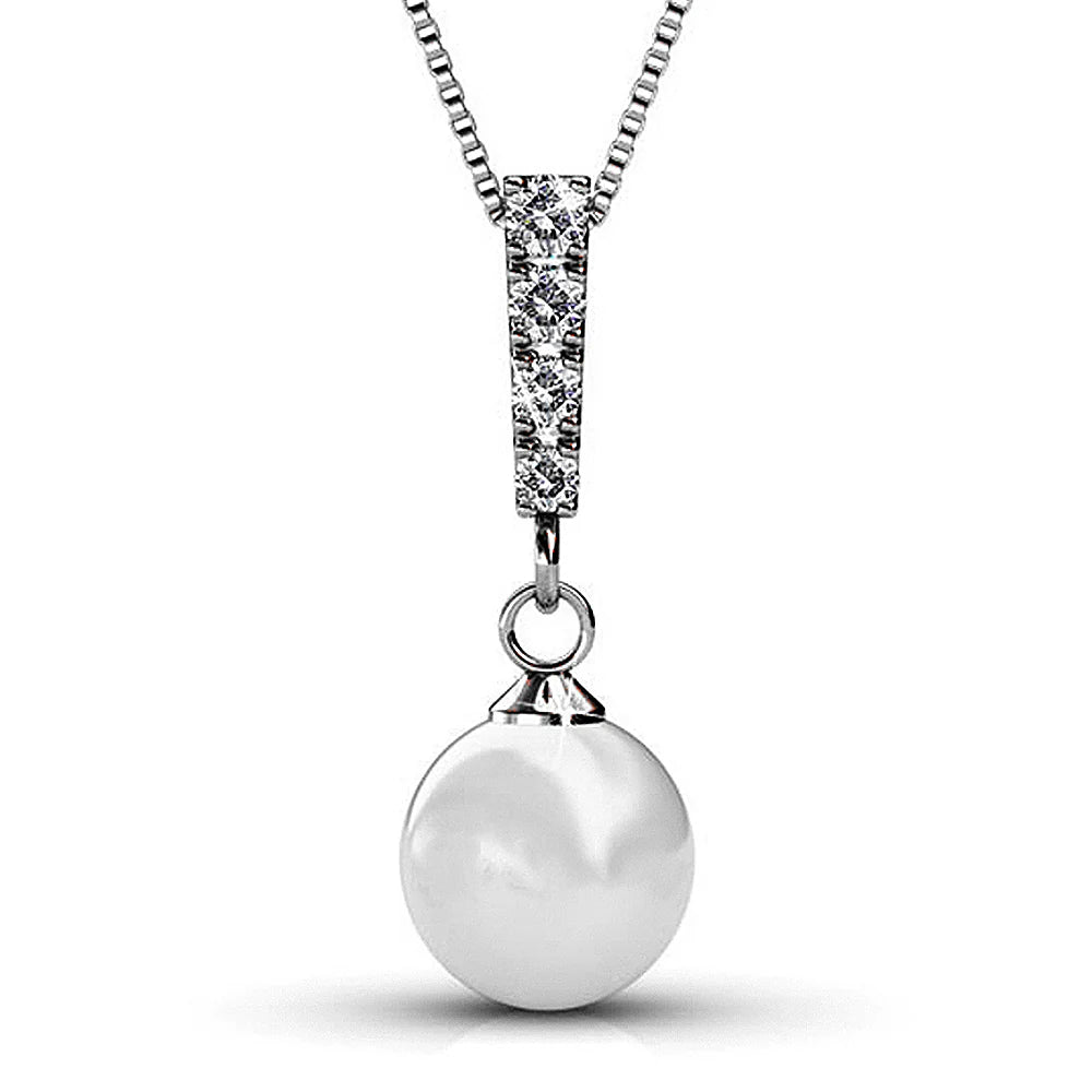 Krystal Couture Lustrous Pendant Necklace Embellished with Swarovski Crystals