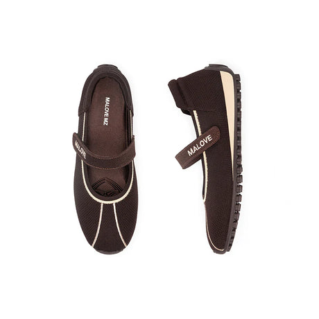 Sport Ballet Mary Jane Flats - Chocolate