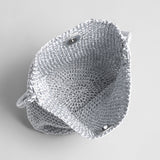 Metallic Crochet Bucket Crossbody - Silver