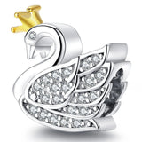 Solid 925 Sterling Duchess Swan CZ Charm