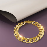 Bullion Gold Muse Cuban Gold Layered Stainless Steel Chain Bracelet