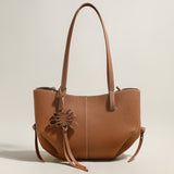 Valencia Knot Leather Tote Bag - Brown