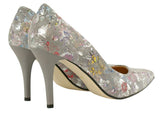 Bosccolo Womens High Heels - Flowers On Grey