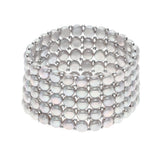 Bracelet 5 Rows of Real Freshwater Pearls - Pearl Grey Natural Pearl - Longueur 18 cm