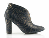 Bosccolo Womens Heel Boots Zebra - Navy Blue