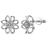 Boxed White Gold Blooming Flower Bracelet & Daffodil Hologram Stud Earrings Embellished with SWAROVSKI® Crystals Set