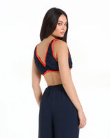 Lost In Lunar Harvi Crop - Navy