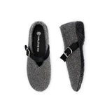 Fuzzy Mary Jane Flats - Grey