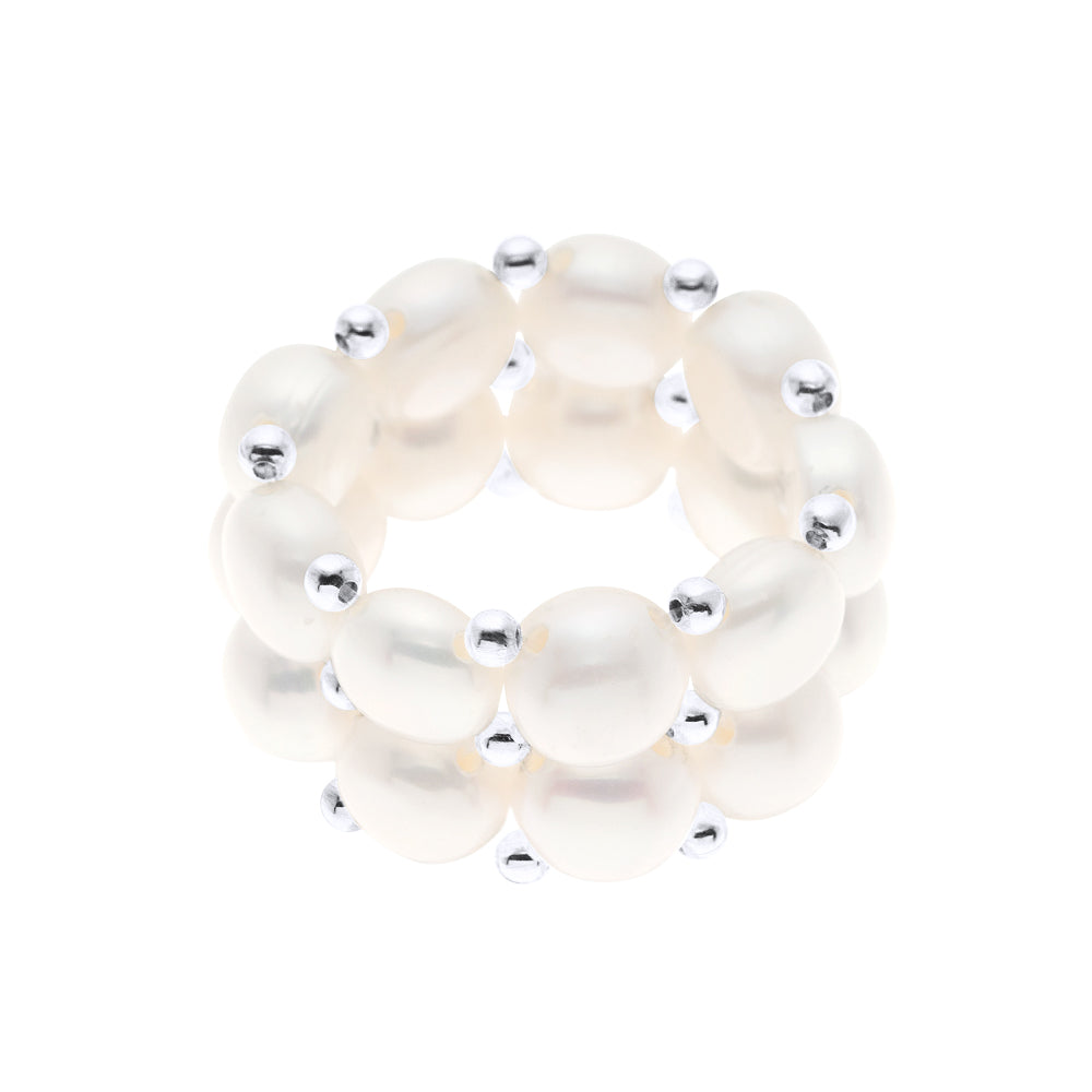 Ring 2 Rows - Natural White - Longueur 18 cm