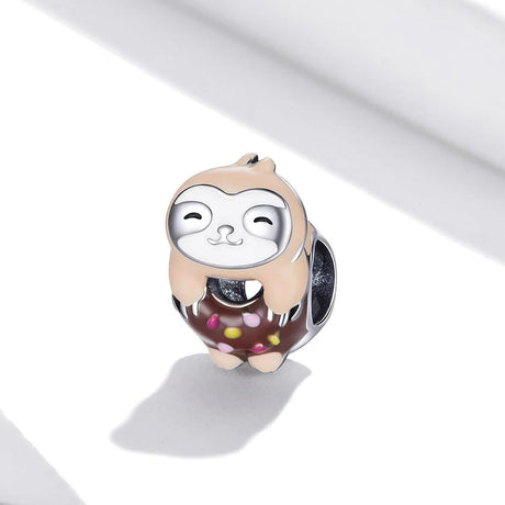 Solid 925 Sterling Silver Cool Sloth Cookies Pandora Inspired Charm