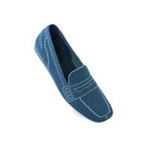 Comfortable Slip On Square Toe Loafers - Peacock