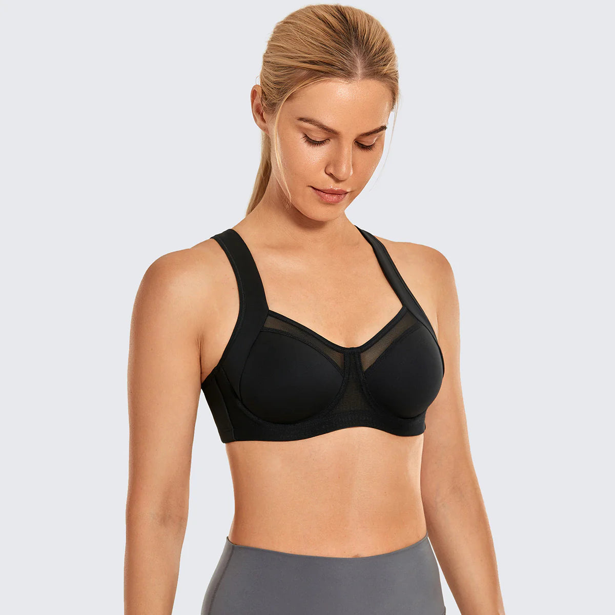 No Bounce HIgh Support Running Bra - Black