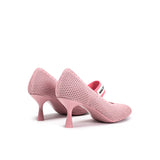 Fishnet Mary Jane Pumps - Pink