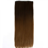 22" Two Tone Ombre Brown Synthetic Hair Straight 7Piece 16Clips 02