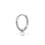 Solid 925 Sterling Silver Helical Huggie Earrings in Silver