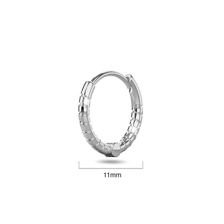 Solid 925 Sterling Silver Helical Huggie Earrings in Silver
