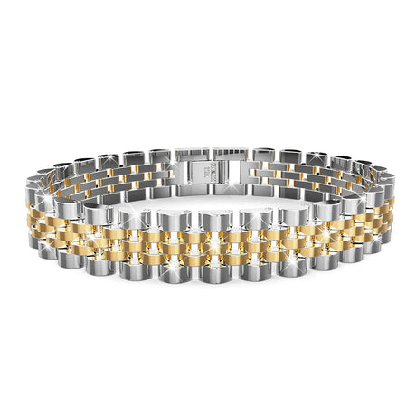 Boxed Oyster Bangle and Ring Set in Duo Tone
