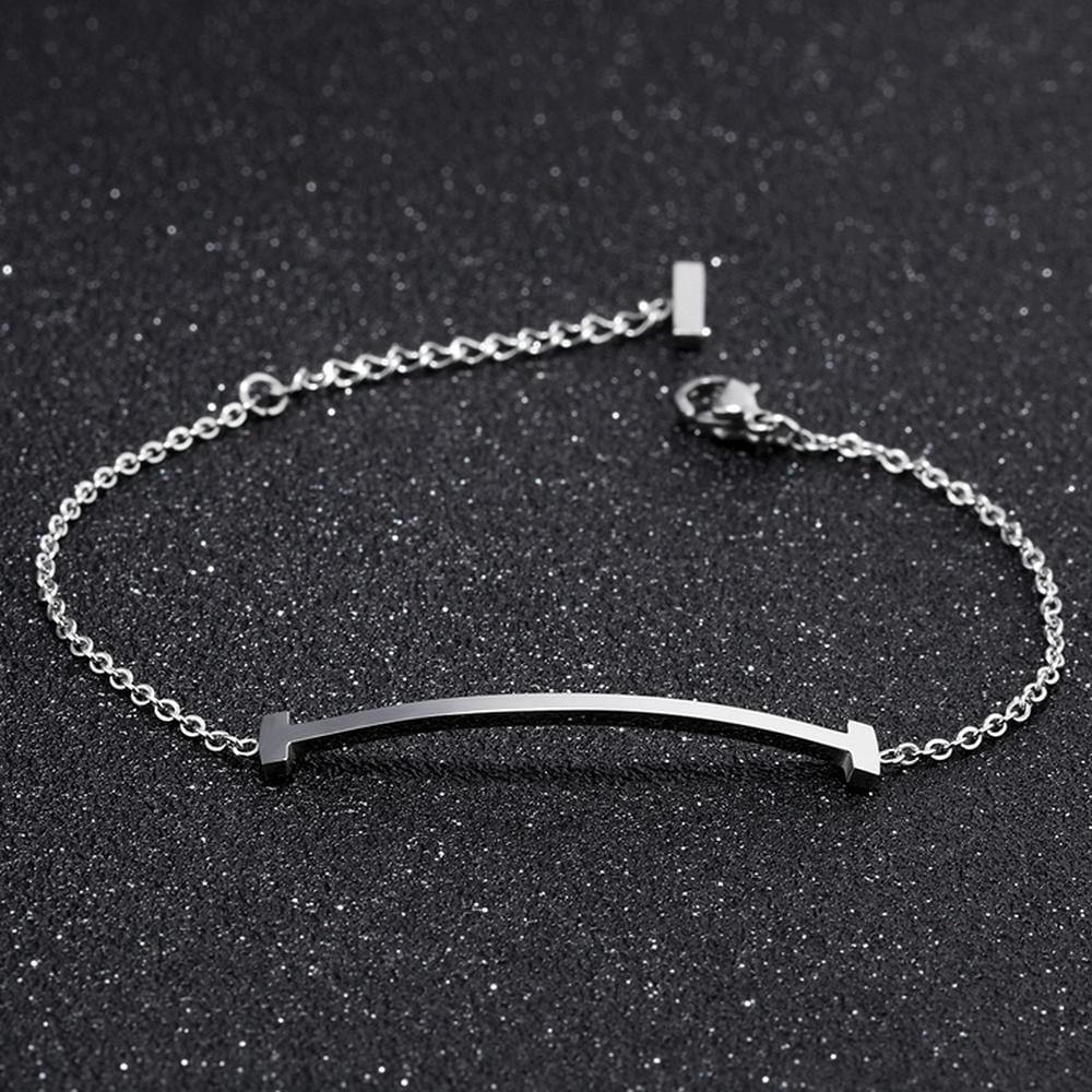 Bullion Gold Sleek Bar Bracelet White Gold
