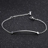 Bullion Gold Sleek Bar Bracelet White Gold